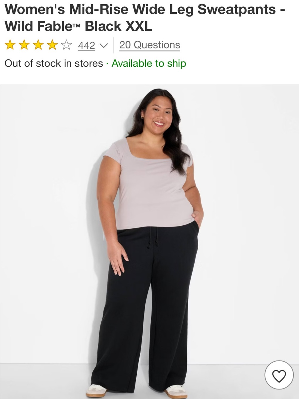 Wild fable Women’s Black  Wide Leg Sweatpants